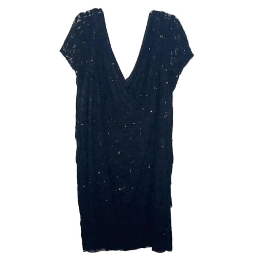 DRESSBARN COLLECTION Black Party Dress With Sequins Size 22